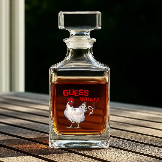 Funny Guess What Chicken Butt Farmer Chicken Buffs Whiskey Decanters