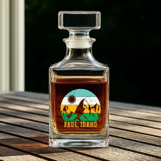 Idaho Mountain Hiking Souvenir Paul Mountain Trip Whiskey Decanters