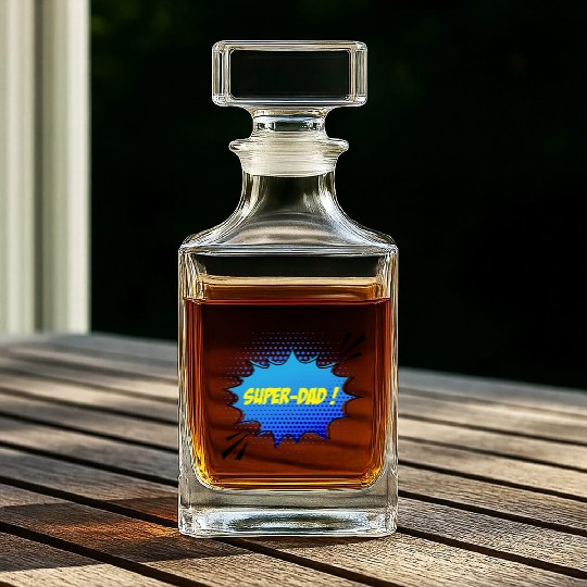 Super-dad, super-hero. Best dad. Father's day. Whiskey Decanters