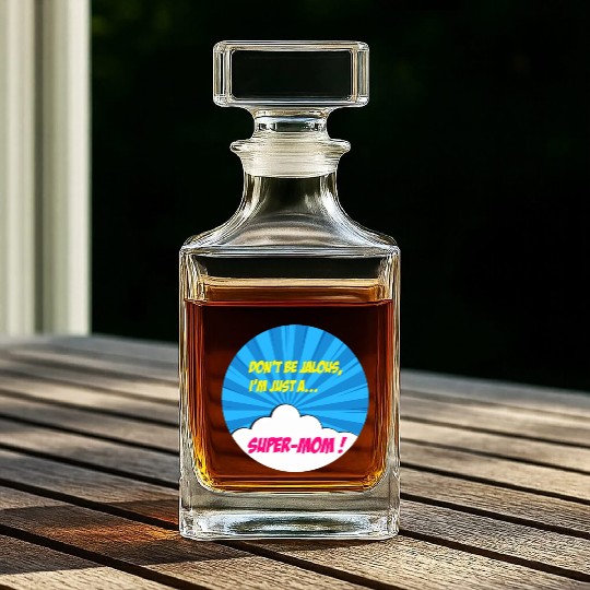Super-mom super-hero. Best mom Mother's day Comics Whiskey Decanters
