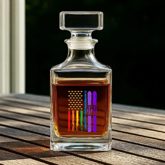 American Sports Rainbow Flag LGBT Pride Month Whiskey Decanters