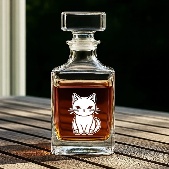 Cat Kitten Feline Meow Whiskey Decanters