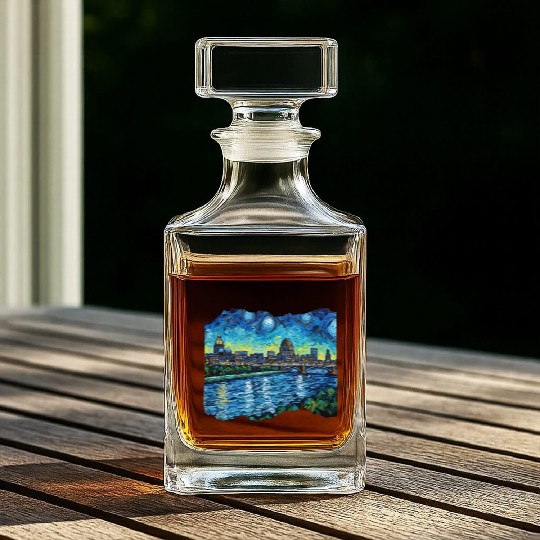 St Paul Minnesota Skyline Tribute Capital Charm Whiskey Decanters
