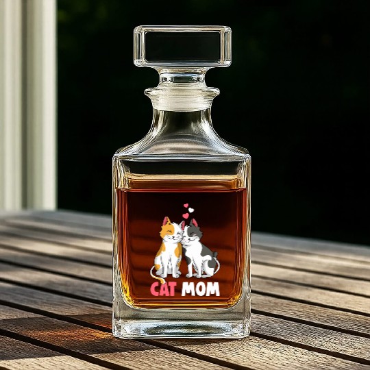 Cat Mom Cat Lover Kitty Owner Whiskey Decanters