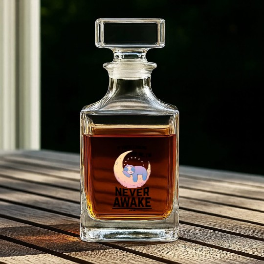 Sleeping sloth on the crescent Whiskey Decanters