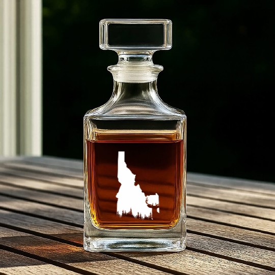 Hunter Elk Deer State Idaho Hunting Whiskey Decanters