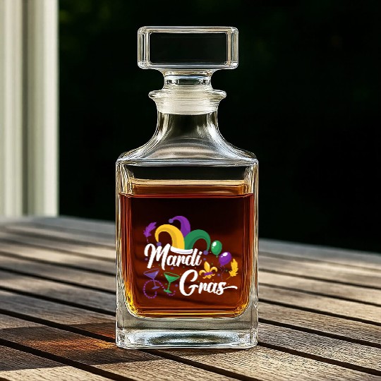 Mardi Gras Costume Necklaces Tuesday Whiskey Decanters