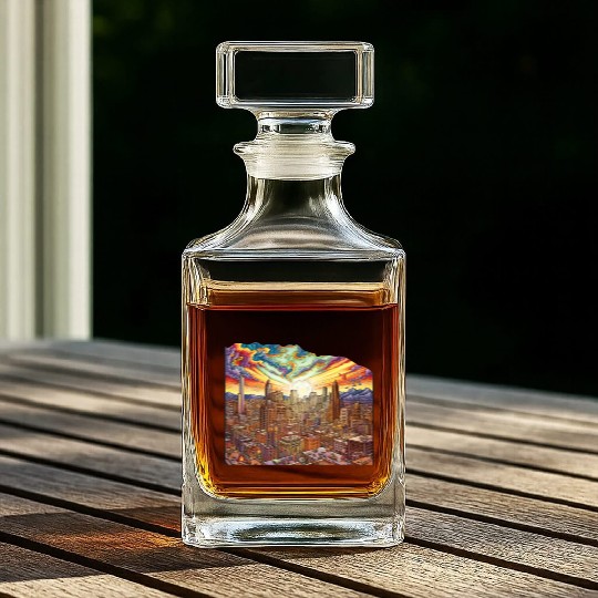"Phoenix 3D Radiance A Limited Edition Cityscape Whiskey Decanters