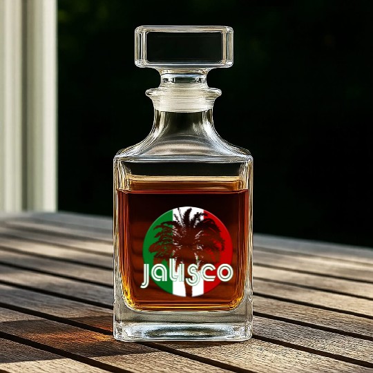 Jalisco Mexico Flag Native Palm Tree Mexican Whiskey Decanters