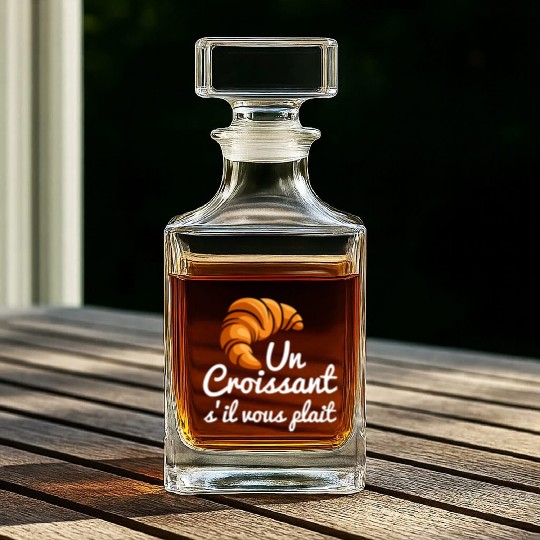 French Croissant Bread Un Croissant S'Il Vous Whiskey Decanters