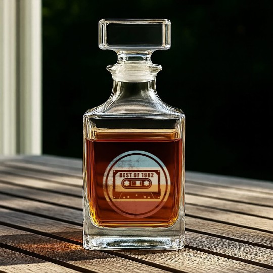 40 Best Of 1982 Cassette Tape Whiskey Decanters