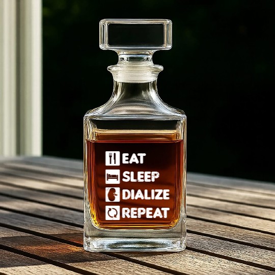 Dialysis Nurse Whiskey Decanters Eat Sleep Dialize Repeat Gift