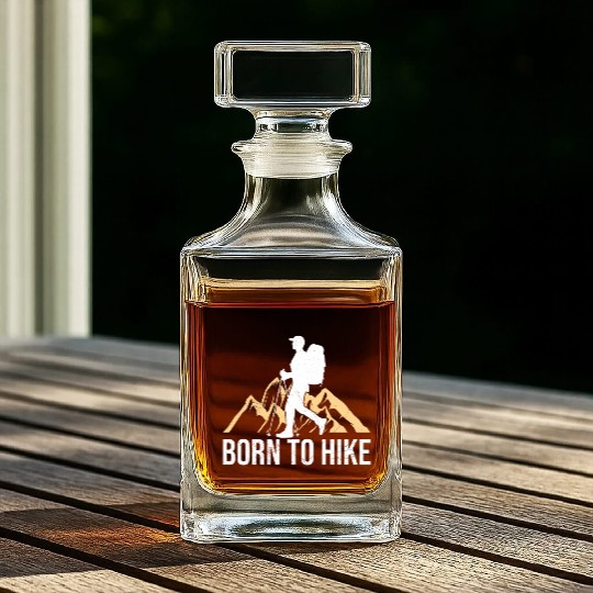 Born to Hike Wanderlust mountaineers Mountain Whiskey Decanters