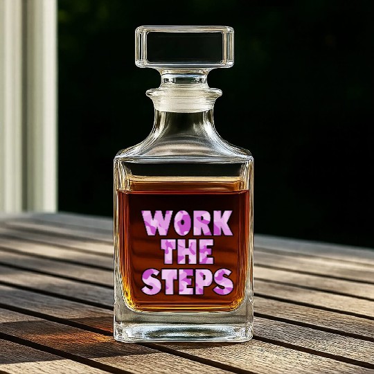 Work the Steps purple camo Whiskey Decanters
