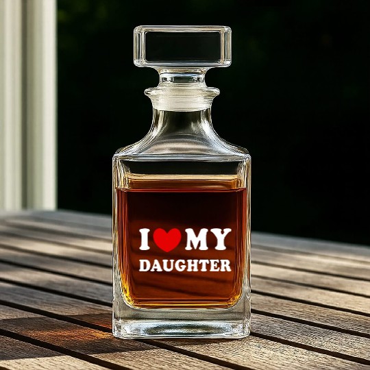 I Love My Daughter, I Heart My Daughter Whiskey Decanters