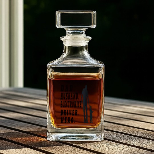 Dad Husband Driver with graphic father's day Whiskey Decanters