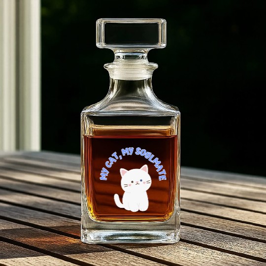 My Cat, My Soulmate, Cute Whiskey Decanters