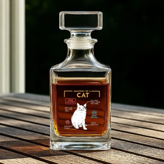 Funny Weird Cat Meme Smiling Anatomy of A Cat Whiskey Decanters