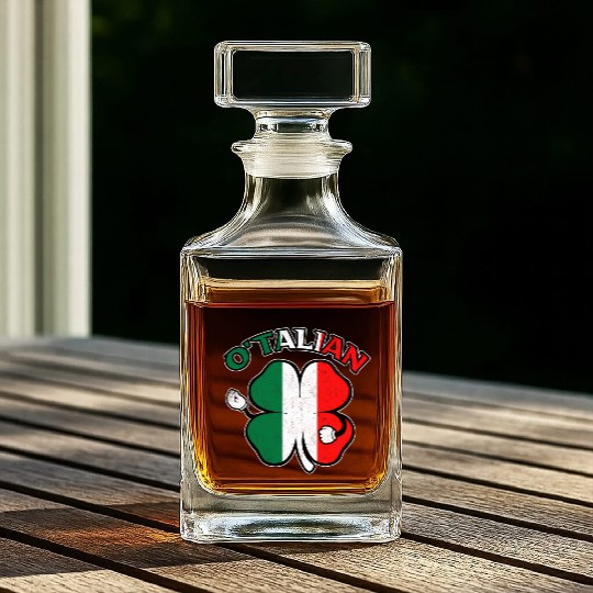 Italian St Patric Day Irish Italian O'Talian Whiskey Decanters