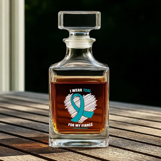 I Wear Teal For My Fiance Food Allergy Awareness Whiskey Decanters