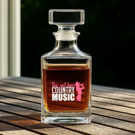 This Girl Loves Country Music A Western Folk Fan Whiskey Decanters