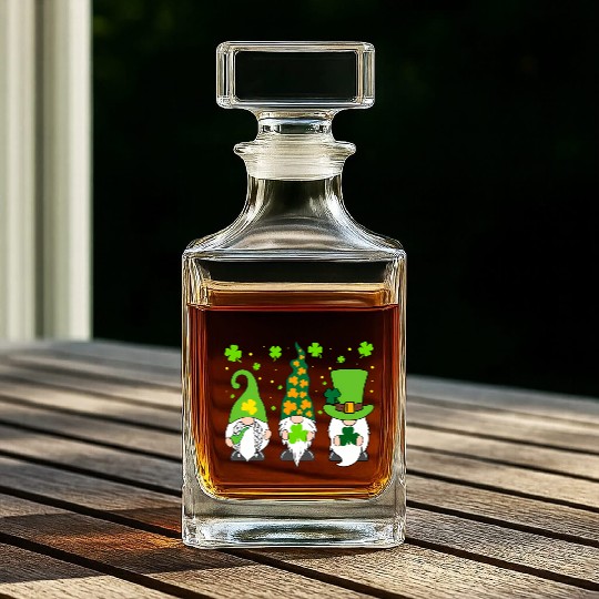 St Patrick'S Day Three Gnomes Shamrock Irish Whiskey Decanters