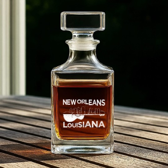Souvenir New Orleans Guitar Music Louisiana New Whiskey Decanters
