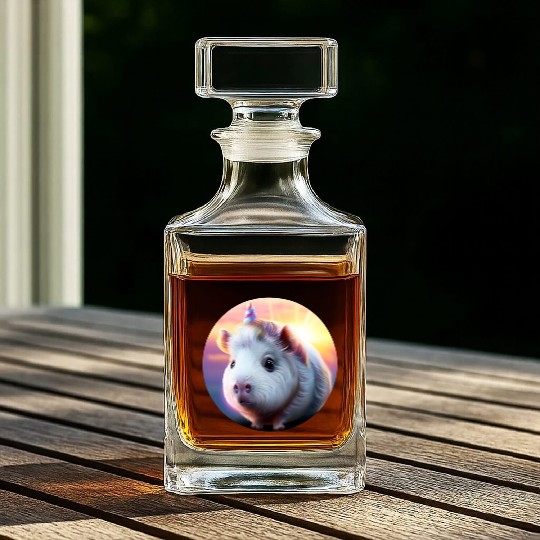 Guinea pig unicorn Whiskey Decanters