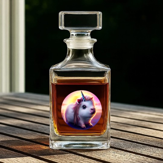 Guinea pig unicorn Whiskey Decanters