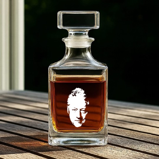 Bill Clinton White On Black Pop Art Whiskey Decanters