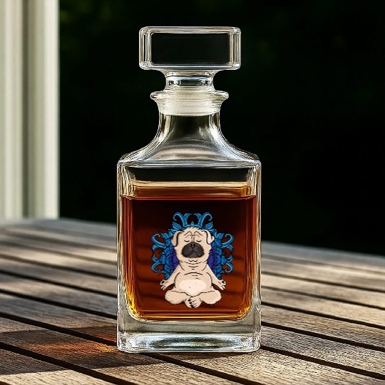 Zen Buddhism Meditation Gift Dog Lover Women Yoga Whiskey Decanters
