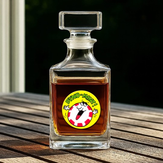 Vintage Scratch And Sniff Sticker Peppermint Dyno- Whiskey Decanters