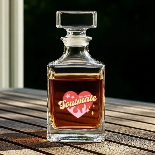 Soulmate heart valentine sublimation trending Whiskey Decanters