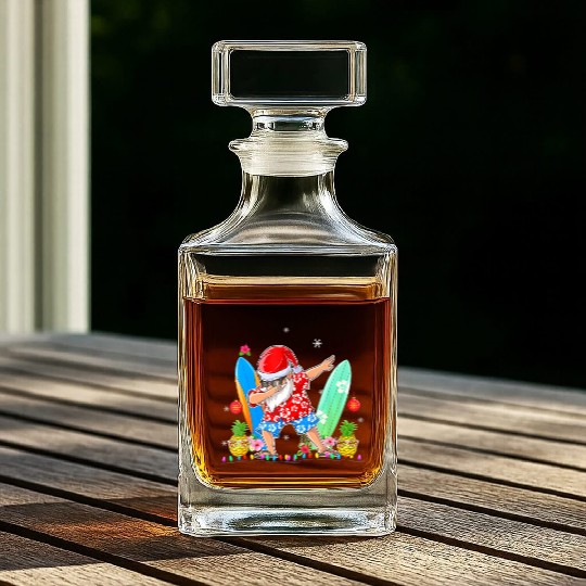 Dabbing Santa Christmas In July Hawaiian Xmas Whiskey Decanters