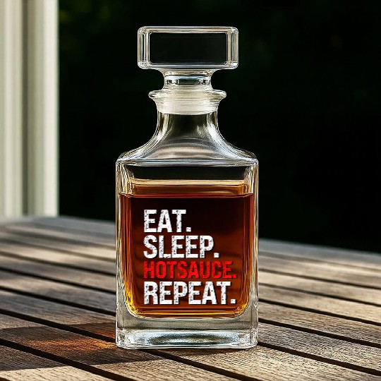 Eat Sleep Hotsauce Repeat For cy Hot Sauce Whiskey Decanters