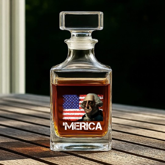 Merica George Washington Independence Day USA Whiskey Decanters