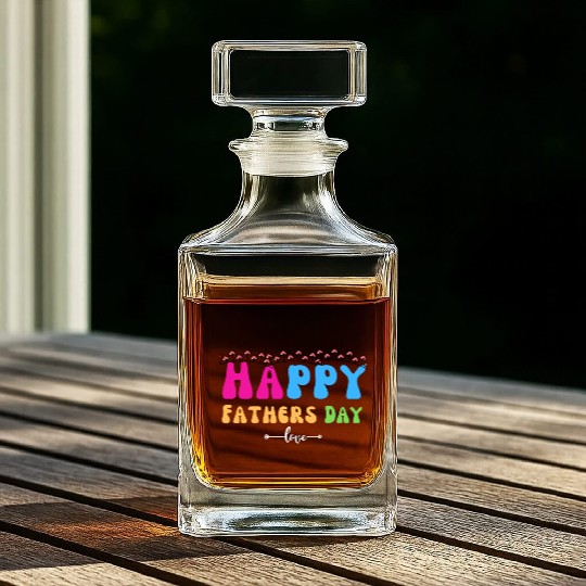 Happy Fathers Day i love you dad Heart Daddy funny Whiskey Decanters