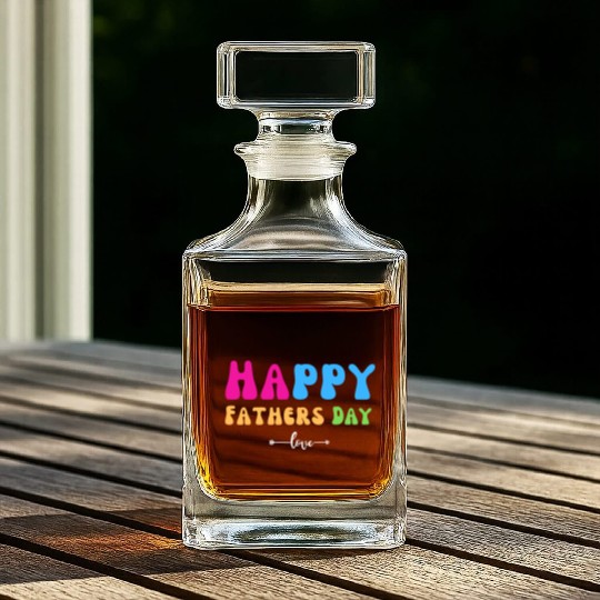 Happy Fathers Day i love you dad Heart Daddy funny Whiskey Decanters