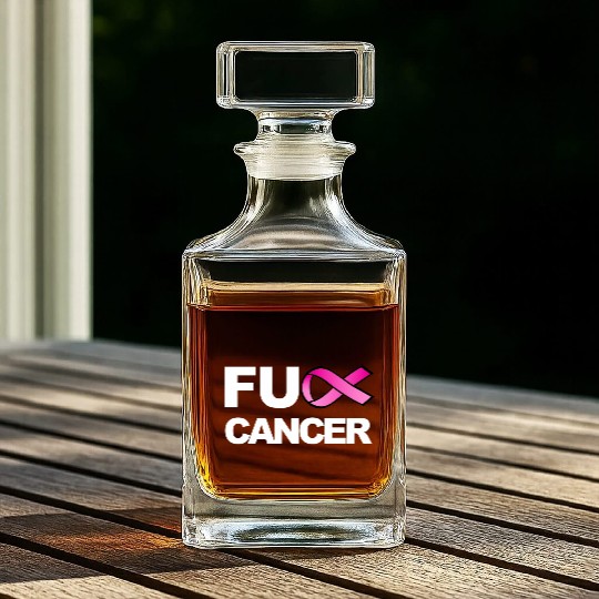 Fuck Cancer For Breast Cancer Awareness Whiskey Decanters