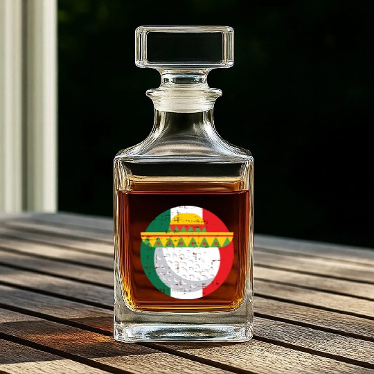 Cinco De Mayo Mexico Golf Ball Funny Mexican s Whiskey Decanters