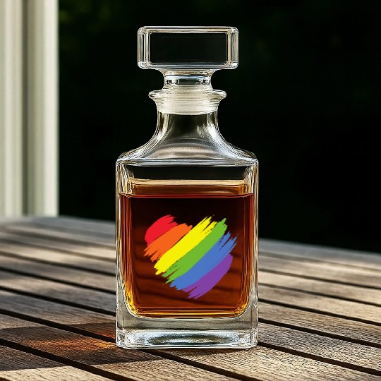 Rainbow Illustrated Pride Month Whiskey Decanters
