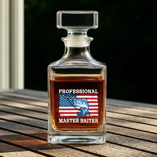 Professional Master Baiter Us American Flag Bass Whiskey Decanters