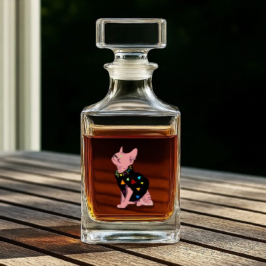 pink cute cat meowed funny meowdy cowboy for you Whiskey Decanters