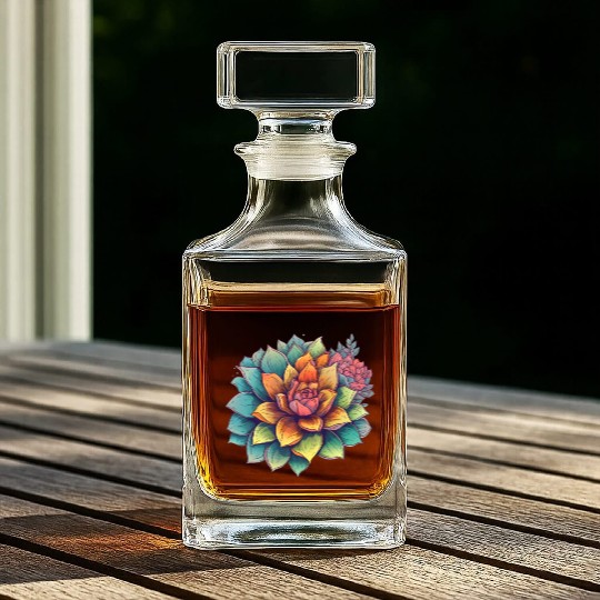 Cactus Blooming Cacti Succulent Lover Wildflower Whiskey Decanters