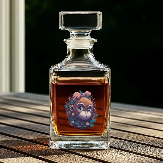 Monkey lovers gift - monkey painting Whiskey Decanters