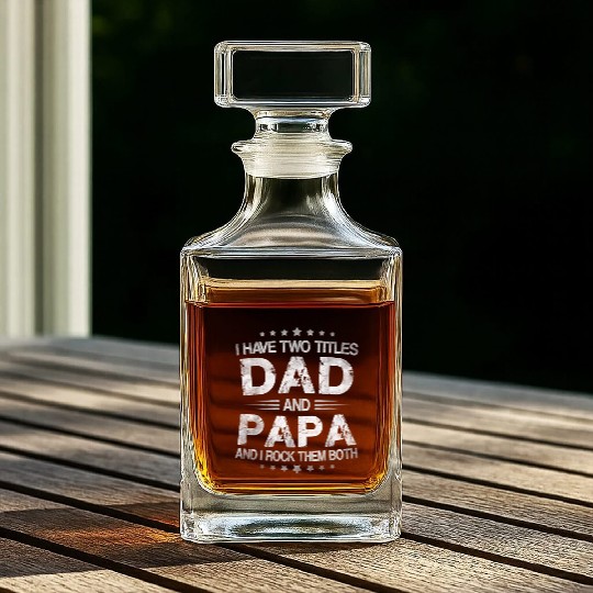 I Have Two Titles Dad And Papa Fathers Day Whiskey Decanters