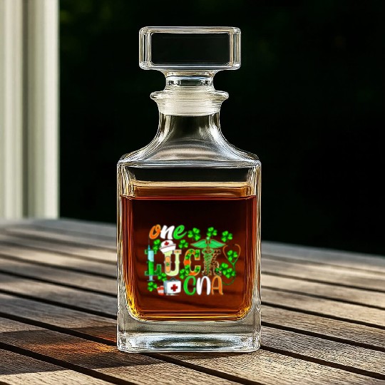 St Patrick'S Day One Lucky Cna Leopard Whiskey Decanters