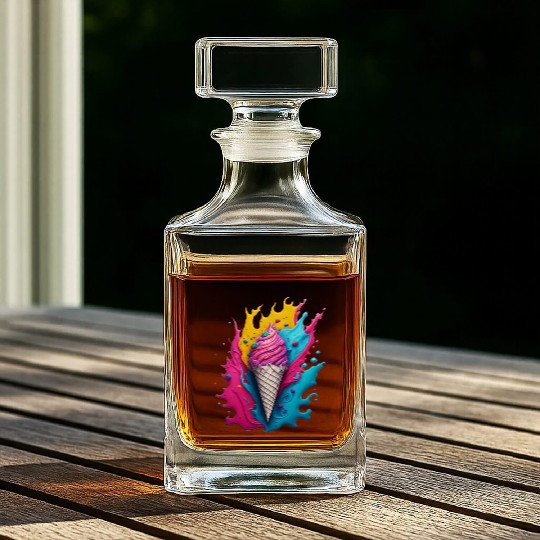 Neon Ice Cream Splash Whiskey Decanters