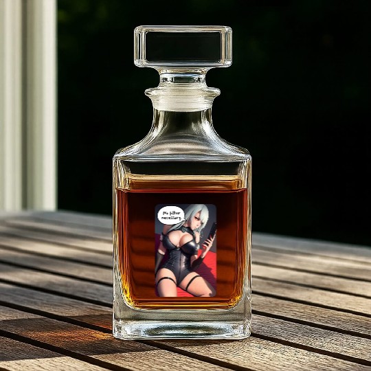 Cyberpunk Waifu Influencer Design 3 Whiskey Decanters