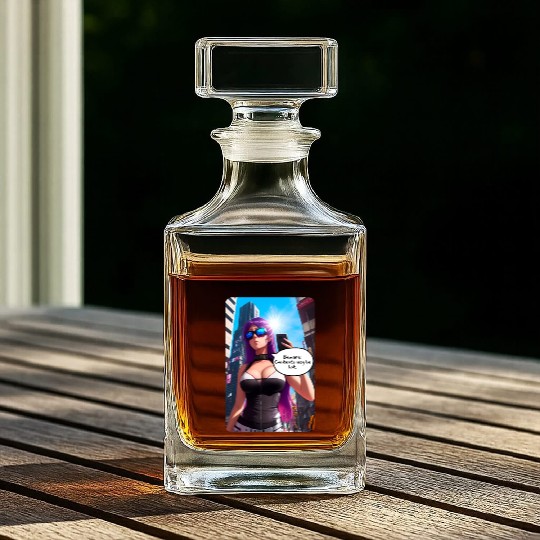 Cyberpunk Waifu Influencer Design 5 Whiskey Decanters